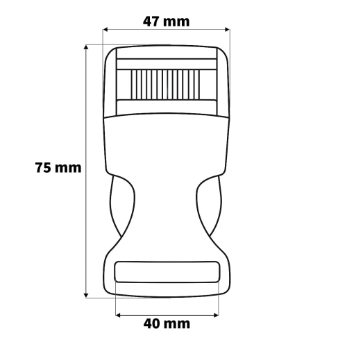 Klamra plastikowa - 40 mm - Wymiary