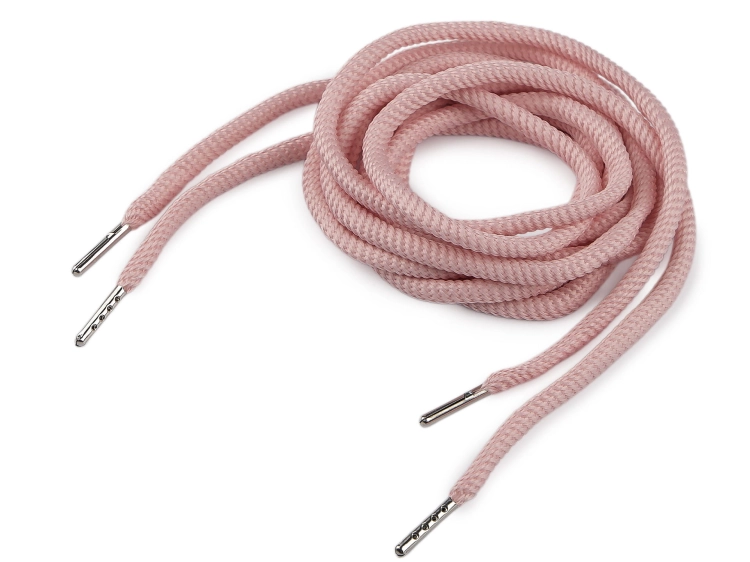 Sznurek z końcówkami (Ø 5 mm) - 130 cm - Pudrowy róż