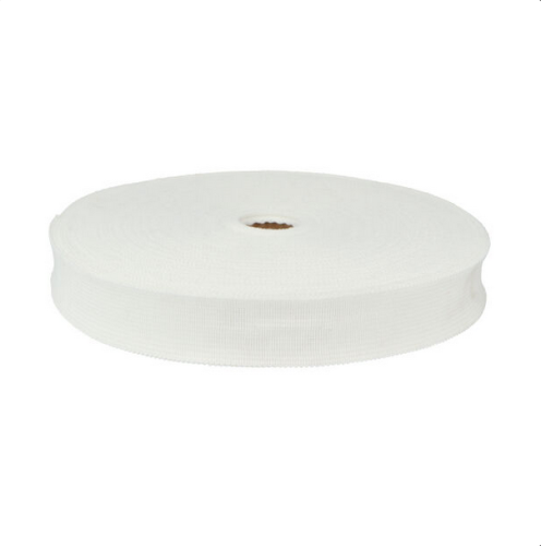 Taśma lamówka dziana - 25 mm - 101 - Biały