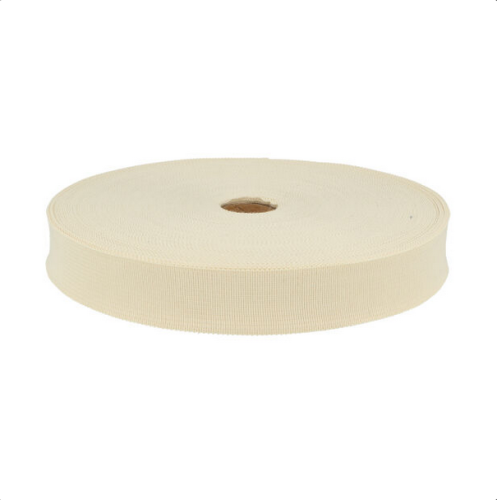 Taśma lamówka dziana - 25 mm - 103 - Jasny beżowy