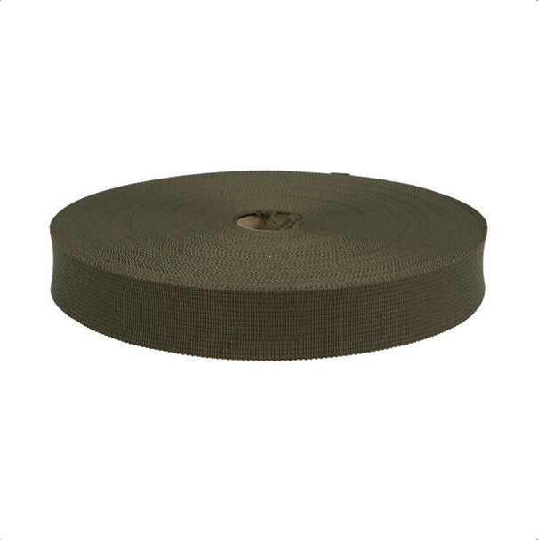 Taśma lamówka dziana - 25 mm - 327 - Khaki