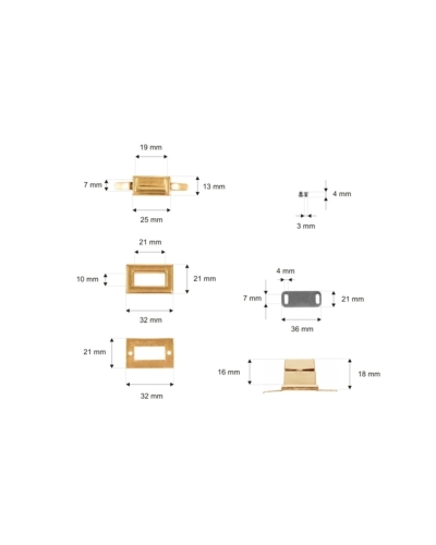 Zapięcie do torebki metalowe - 32x21 mm
