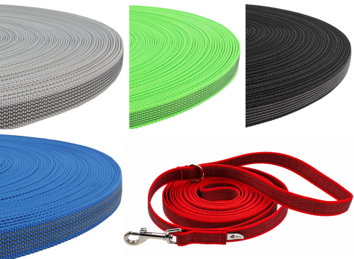 Taśma gumowana na smycz (15mm - 25mm) - 5 kolorów