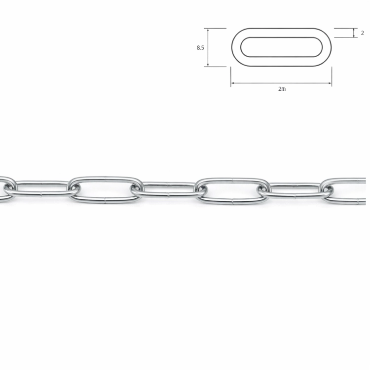 Łańcuch metalowy długoowniwowy - 2 mm
