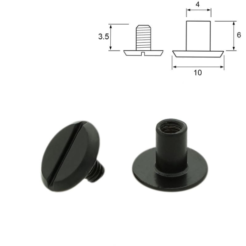 Nit skręcany - 10x4x6 mm - Czarny - Wymiary