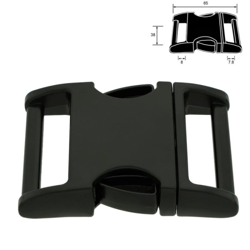 Klamra metalowa - 38 mm - Czarna