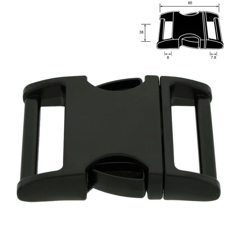 Klamra metalowa - 38 mm - Czarna