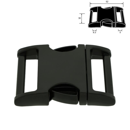 Klamra metalowa - 30 mm - Czarna