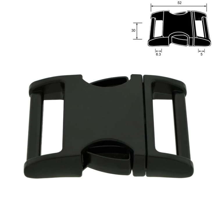 Klamra metalowa - 30 mm - Czarna