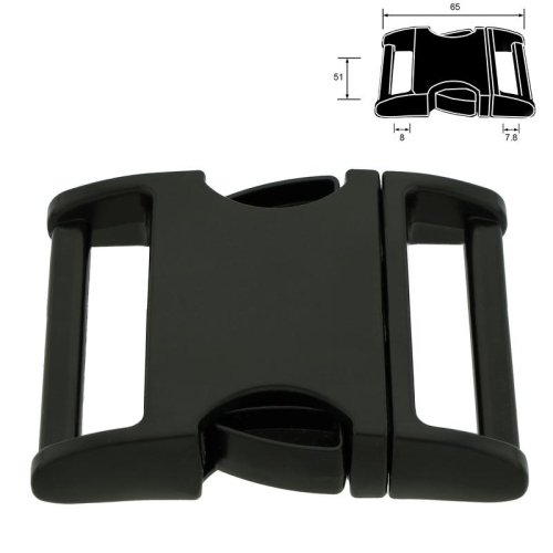 Klamra metalowa - 50 mm - Czarna