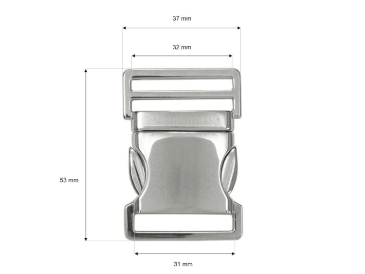 Klamra metalowa - 30 mm - Wymiary