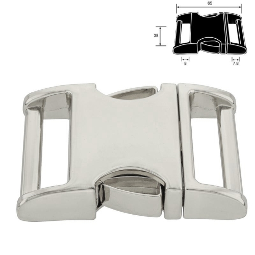 Klamra metalowa - 38 mm - Srebrna