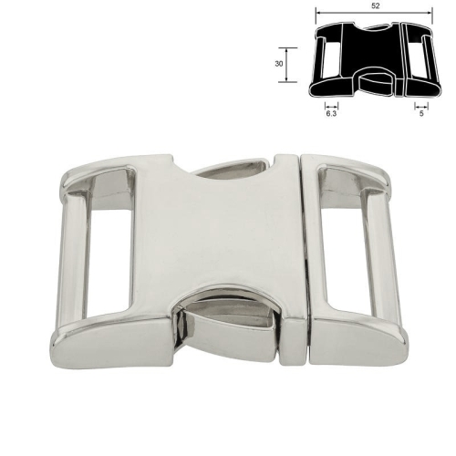 Klamra metalowa - 30 mm - Srebrna