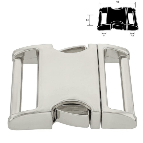 Klamra metalowa - 50 mm - Srebrna