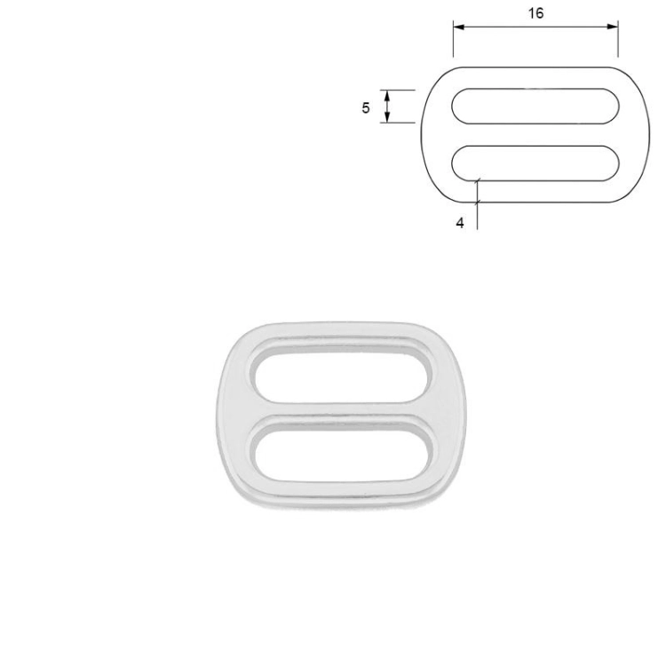 Regulator metalowy odlewany - 16 mm - Srebrny