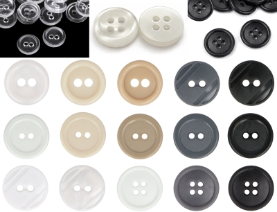 Guziki plastikowe (11mm - 20mm) - 9 kolorów