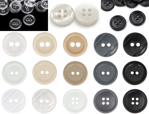 Guziki plastikowe (11mm - 20mm) - 9 kolorów