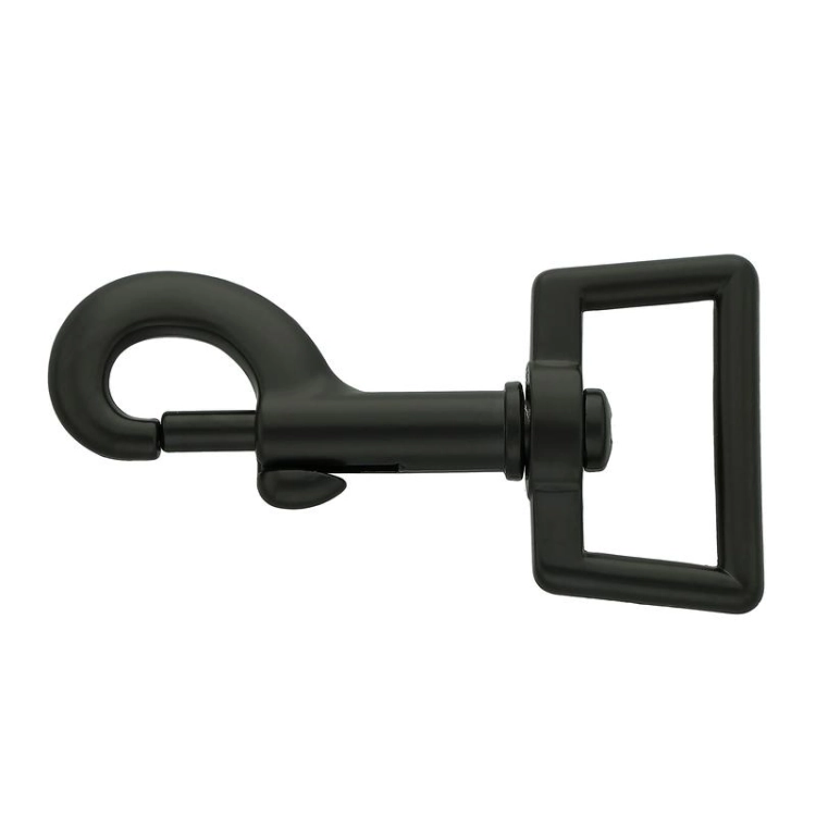 Karabińczyk metalowy - 25mm x 68mm - Czarny