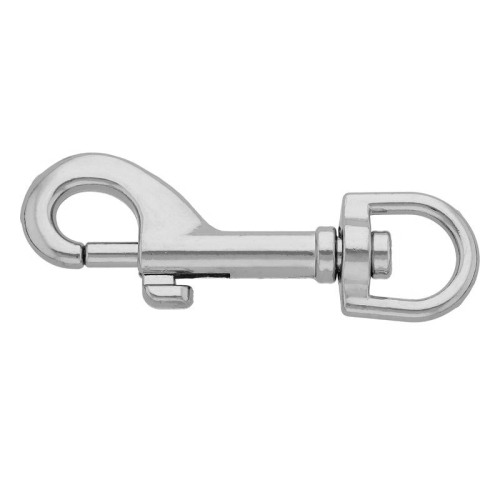 Karabińczyk metalowy - 12mm x 68mm - Srebrny