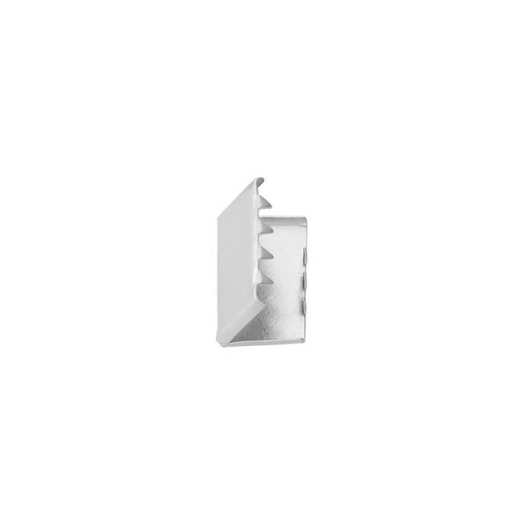 Końcówka metalowa do taśmy - 15 mm - Srebrna