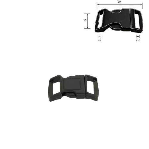 Klamra plastikowa - 10 mm - Zaokrąglona - Wymiary