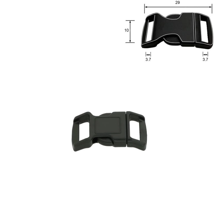 Klamra plastikowa - 10 mm - Zaokrąglona - Wymiary