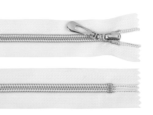 Zamki spiralne '7' - Srebrna żyłka - Biały - Nierozdzielczy