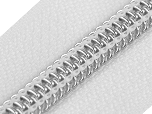 Zamki spiralne '7' - Srebrna żyłka - Biały