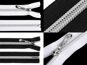 Zamki spiralne '7' - Srebrna żyłka (18cm - 80cm)