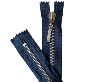 WYPRZEDAŻ Zamek metalowy - 16 cm - Granatowy