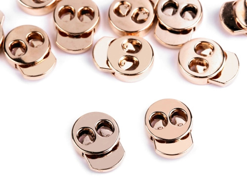 Stoper metalowy - Zacisk do sznurka podwójny - Złoty