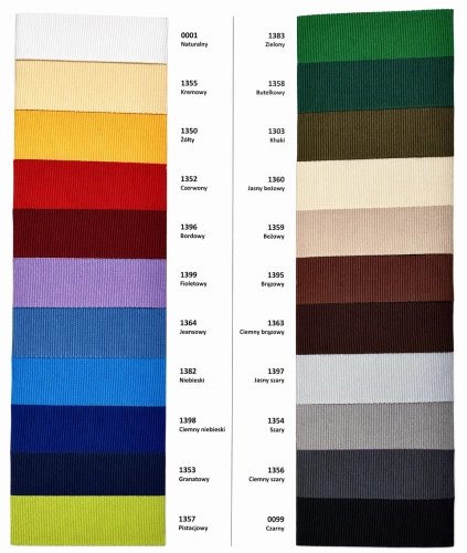 Kolorystyka - Taśma rypsowa - 20 mm