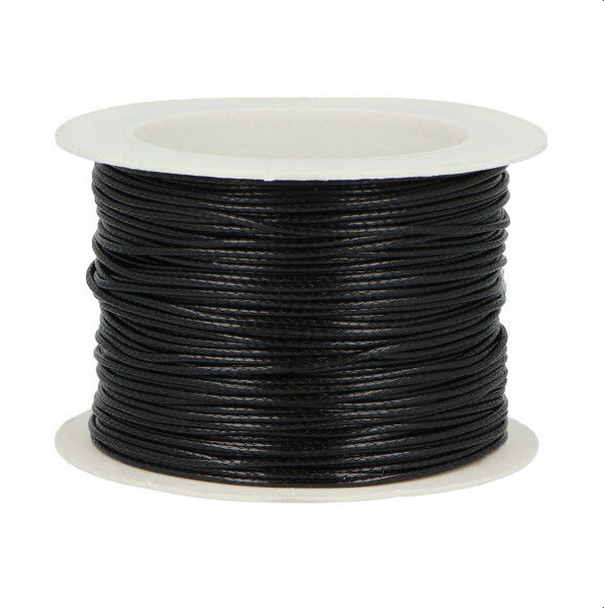 Sznurek woskowany - 1 mm - Czarny