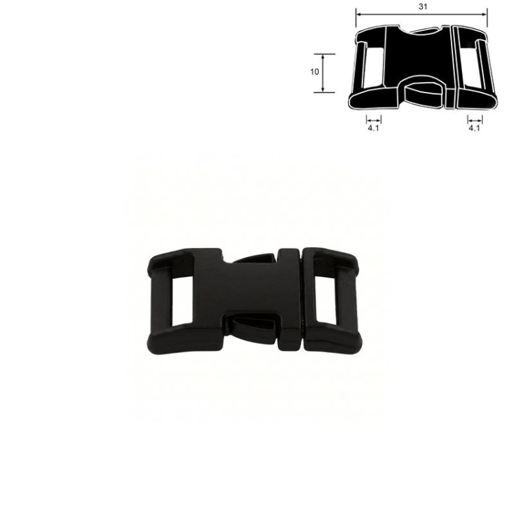 Klamra metalowa - 10 mm - Czarna