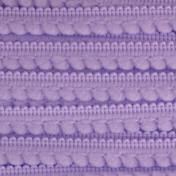 Taśma z pomponikami 10 mm liliowa