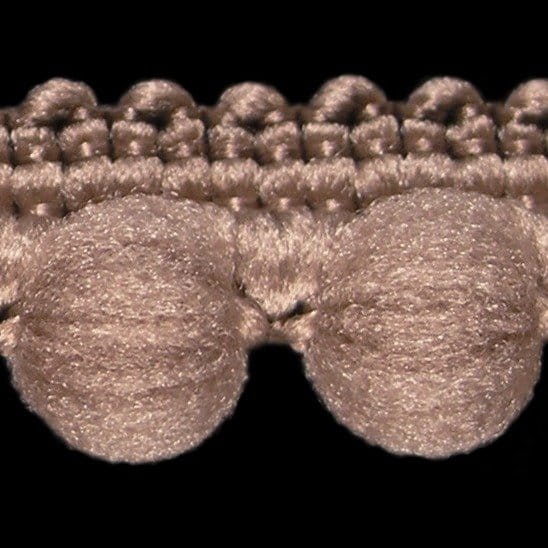 Taśma z pomponikami 12 mm ciemnobeżowa
