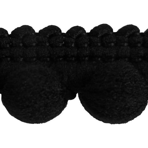 Taśma z pomponikami 12 mm czarna