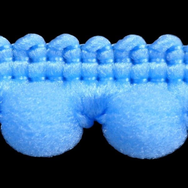 Taśma z pomponikami 12 mm jasnoniebieska
