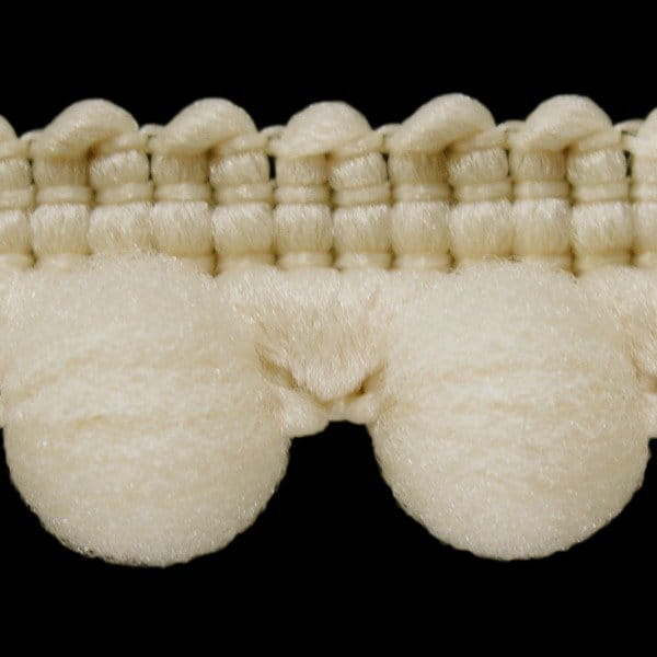 Taśma z pomponikami 12 mm kość