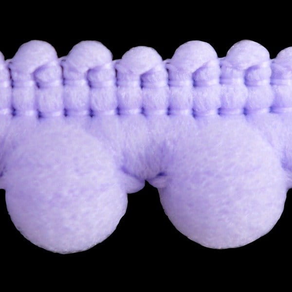 Taśma z pomponikami 12 mm liliowa