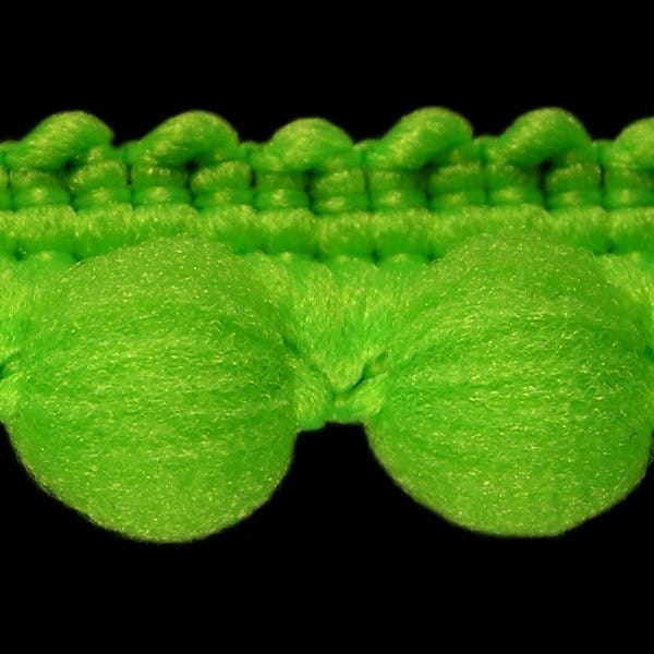 Taśma z pomponikami 12 mm limonkowa