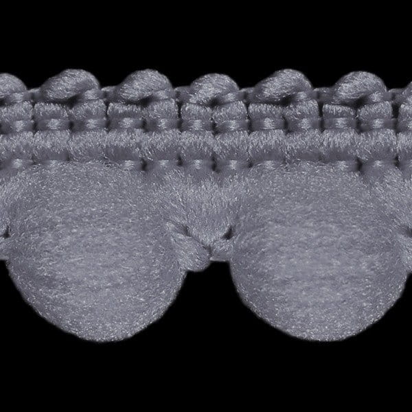Taśma z pomponikami 12 mm szara