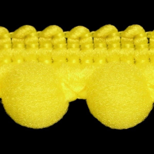 Taśma z pomponikami 12 mm żółta