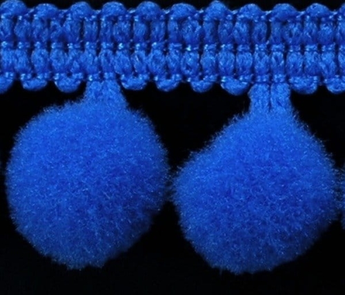 Taśma z pomponikami 18 mm ciemnoniebieska