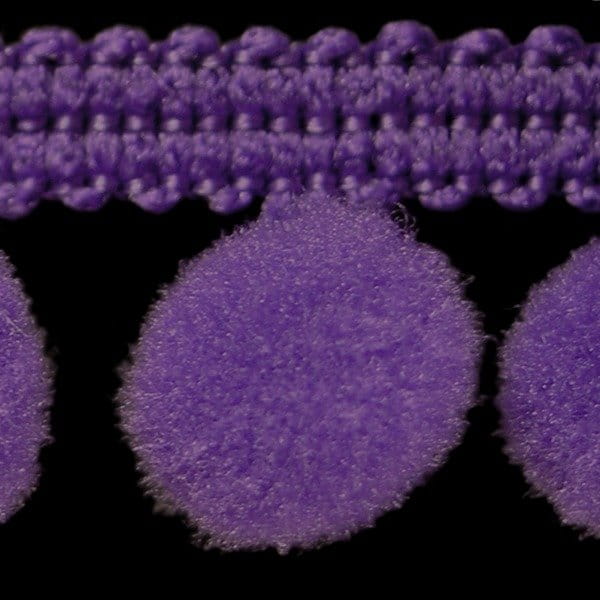Taśma z pomponikami 18 mm fioletowa
