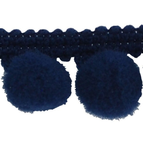 Taśma z pomponikami 18 mm granatowa