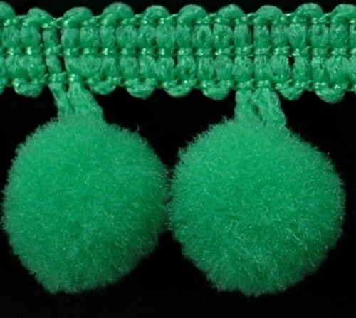 Taśma z pomponikami 18 mm jasnozielona