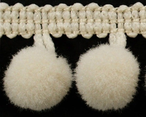 Taśma z pomponikami 18 mm kość