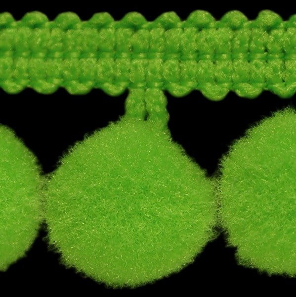 Taśma z pomponikami 18 mm limonkowa