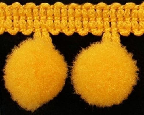 Taśma z pomponikami 18 mm pomarańczowa